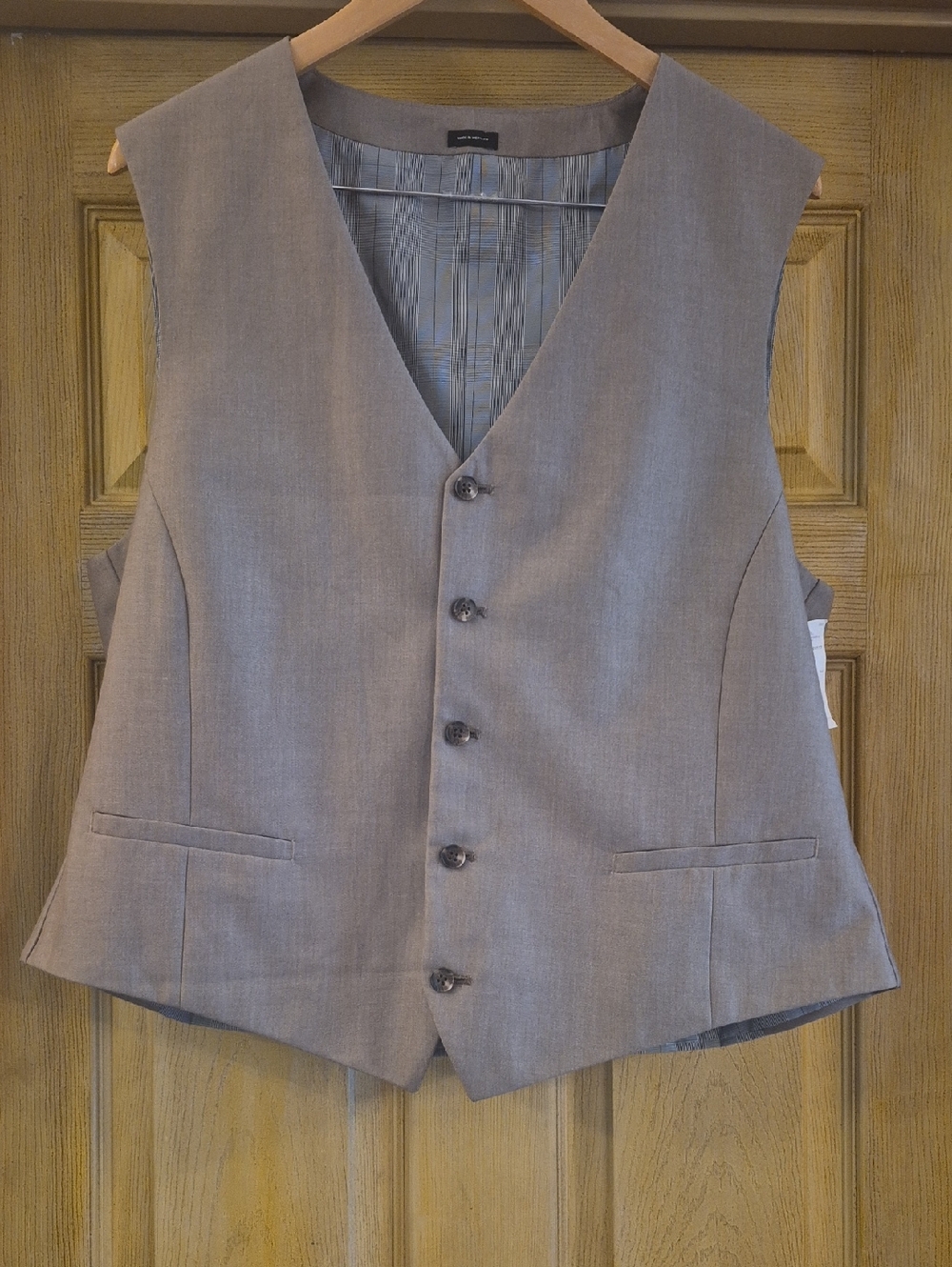 J. Ferrar Vest Size XL Tan Button Front Adjustable Back Slim Fit J.C. Penney NWT